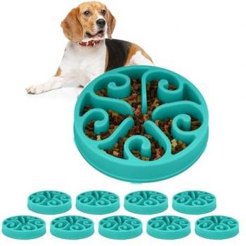 Comederos Antivoracidad para Perros XL - 3 Unidades, Cuencos Turquesa de 30 cm con Obstáculos Antiansiedad, Aptos para Lavavajillas