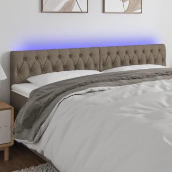 Cabecero Led Tortorora 180x7x78/88 cm en Tela Gris Taupe