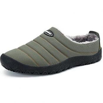 Gaatpot Unisex Adulto Invierno Zapatillas de Casa Antideslizantes Cálido Fluff Pantuflas Zapatos de Casa Interior Suave Algodón Zapatilla Verde 38EU