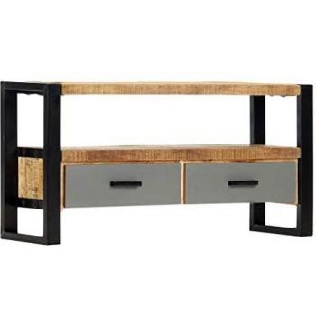 vidaXL Madera Maciza de Mango Mueble para TV 100x30x50cm Mobiliario Decoración Interiores Casa Encanto Rústico Estable Duradera Resistente Práctica