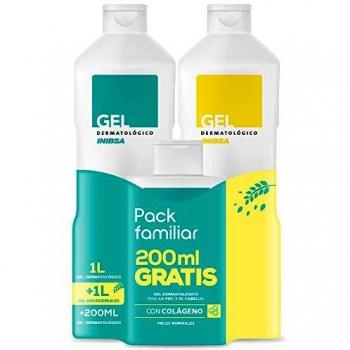 Inibsa Dermatological Gel Pack with Collagen and Multigrain - 2x1L + Travel Size 200ml