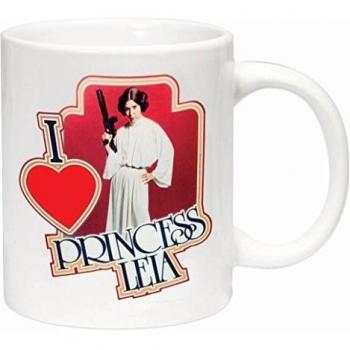 Star Wars - Taza con texto I Heart Princess Leia, diseño de la Princesa Leia
