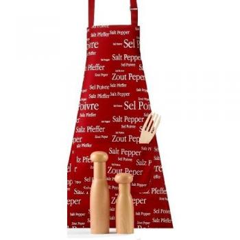 Delantal de cocina rojo Sel & Poivre - 80x85 cm - 100% algodón lavable con sangle ajustable