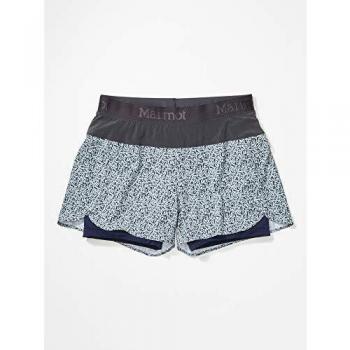 Marmot Wm's Pulse Short Pantalones Cortos para Correr, Gimnasio Y Ciclismo, Shorts Deportivos, con Protección UV, Transpirable, Mujer, Bright Steel Micro Confetti/Dark Steel, M