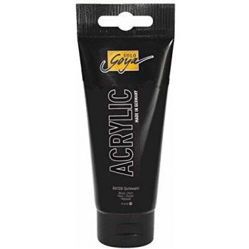 Pintura Acrílica KREUL SOLO Goya, negra, 100 ml, a base de agua, rápido secado, impermeable al secar, alta cobertura y pigmentación en calidad de estudio