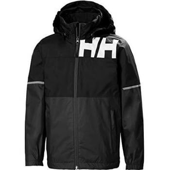 Helly Hansen Chubasquero unisex infantil Pursuit, Unisex niños, Chaqueta para lluvia, 41686, Negro , 12