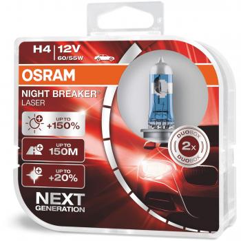 Osram Spain 64193NL-HCB H4, Night Breaker Laser Next Gen, Duo Box