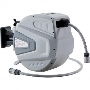Carrete de Manguera de Jardín Automático Arebos 20 m Gris 180° Giratorio