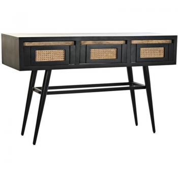 Consola de Mango y Ratán Negro 125x40x76 cm - Fijalo - El complemento ideal para tu hogar