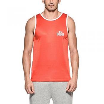 Lonsdale Amateur Singlet Camiseta Sin Mangas para Hombre, Talla M, Color Rojo y Blanco, Material de alta calidad