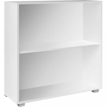 Librería Vela Blanco 77x31x60cm 2 Tiers Estantería de Madera con Acabado Blanco, Dimensiones: 77 cm de alto, 31 cm de ancho y 60 cm de profundidad,