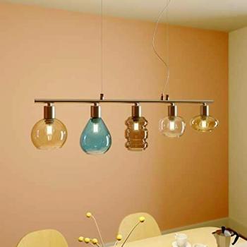 Lámpara colgante Tamina (Moderno) en Transparente hecho de Vidrio e.o. para Salón & Comedor (5 llamas, E14) de Lindby