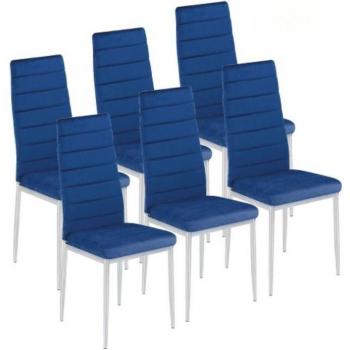 Pack de 6 sillas Avatar Velvet Azul 98x41x52 cm