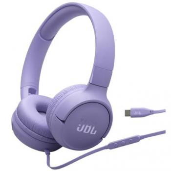 Auriculares JBL Tune 520C USB-C Alámbricos Hi-Res Púrpura con Micrófono y Diseño Plegable