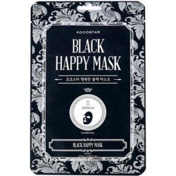 KOCOSTAR Black Happy Mask Mascarilla Facial Hidratante y Calmante de Carbón Activado - 25g