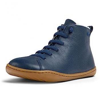 Botines Camper Peu Cami para Niños, Piel Lisa Azul, Talla 34