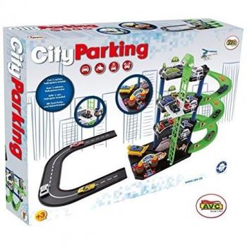AVC- Parking City 2 Coches Caja 53x39cm, Multicolor