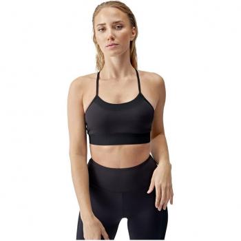 Top deportivo de mujer Marali Born Living Yoga, soporte medio, color negro