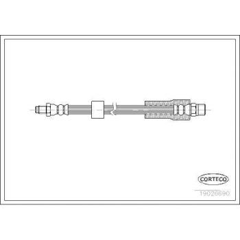 Latiguillo de freno CORTECO 19026690 - Latiguillo de freno, número de pieza 19026690, fabricado por CORTECO, diseñado para sistemas de frenos automotrices, alta resistencia a la