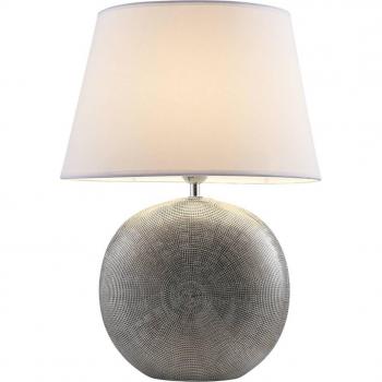 Lámpara de mesa Lindby Florentino, tipo textil, características: hecha de tela y cerámica, color blanco, adecuada para salón y comedor, 1 llama, casquillo E27