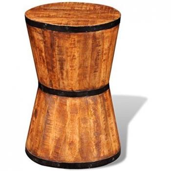 Taburete de madera maciza de mango, en forma de reloj de arena