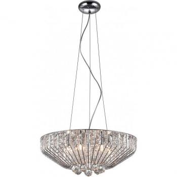 Colgante Impex Carlo Cromo 21 Cm, Plafón de 6 luces, acabado en cromo pulido