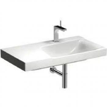 Lavabo Geberit Xeno 2 - 90x48 cm, con orificio para grifería, sin rebosadero, balda a la izquierda, KeraTect, blanco