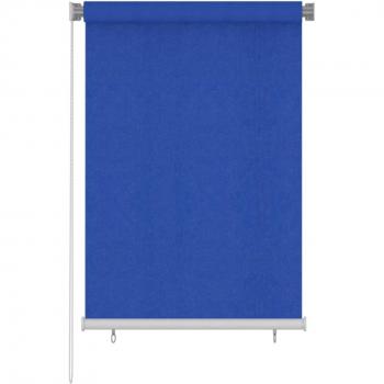 Cortina de rodillos para exterior Día y Noche persiana enrollable de jardín 100x140 cm azul HDPE