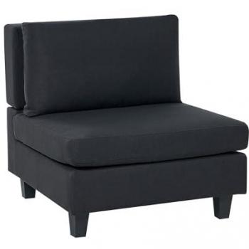 Sillón modular de tela negra 1 plaza con cojín acolchado Unstad