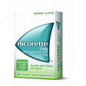 Nicorette 2 mg Chicles Medicamentosos para Dejar de Fumar, 30 Unidades