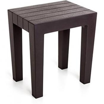 Tatay banqueta Rectangular Fabricada en Polipropileno Texturizado marrón, con Acabado Efecto Madera. Protección Anti-UVA, Apta para Interior y Exteriores. Medidas 38x29x41m5 cm