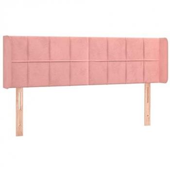 Cabecero de terciopelo rosa 147x16x78/88 cm