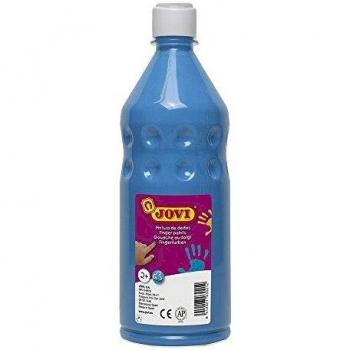 Jovi- Botella de Pintura Dedos, Color azul, 750 ml