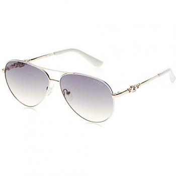 Guess GU7885-H Women's Sunglasses, White, 58/12/140, Metal Pilot Style