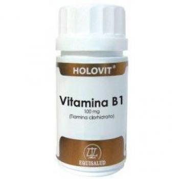 Suplemento de Vitamina B1 Holovit - 100mg Tiamina Clorhidrato - Equisalud, Paquete de 50 Cápsulas