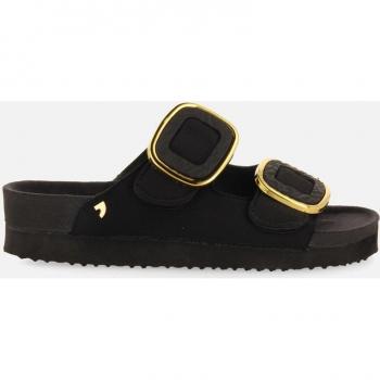 Sandalias negras estilo bio con adorno joya para mujer de la marca Gioseppo