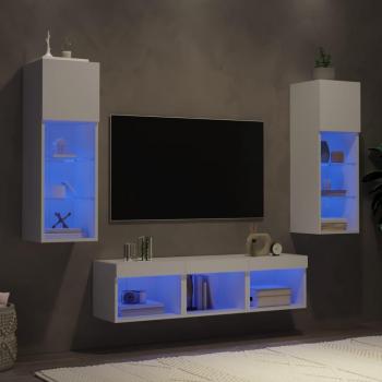 Mueble TV Pared 5 Piezas con LED en Madera de Ingeniería