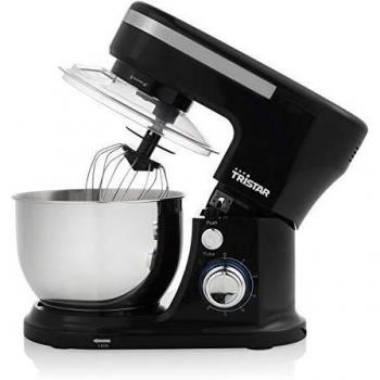 Tristar MX-4837 Robot de cocina, Batidora y Amasadora de repostería, Capacidad de 4 L, 3 Accesorios incluidos, Sistema de amasado planetario, bol de acero inoxidable, Bloqueo de seguridad, 1000 W