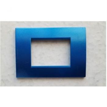 Placa Compatible Living Light ABS 3-4-7 Postes Colorida Azul Metalizado - 4 Foros