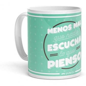 Taza Original Verde Menos Mal - Resistente al Microondas y Lavavajillas