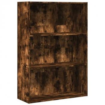 Estantería de madera de ingeniería roble ahumado 80x30x114 cm