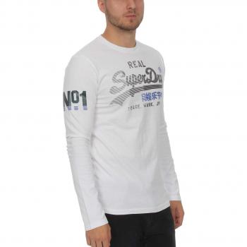 Superdry - Camiseta de Manga Larga - para Hombre Blanco Optic M