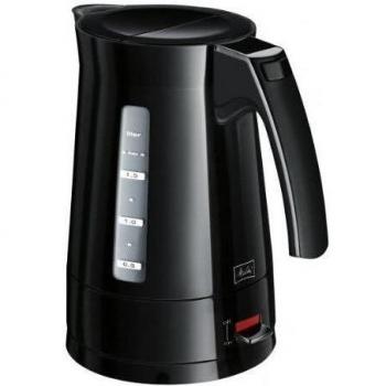 Melitta Hervidor eléctrico Enjoy Aqua 1003-01, Calentador, Filtro Agua partículas extraíble, Base 360 Grados, 1.7 litros, 2400 vatios, Negro, W, Plástico