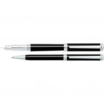 Sheaffer Intensity - Juego de pluma estilográfica y bolígrafo, acabado en ónice y cromo, color negro