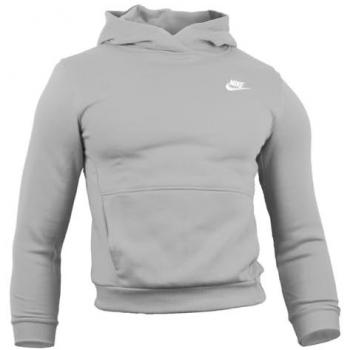 Nike Club Fleece Overhead Hoodie for Kids - Dark Grey Heather/White