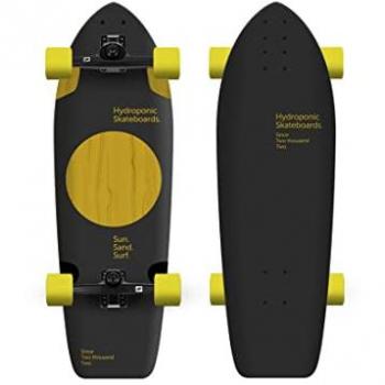 SURFSKATE HYDROPONIC SQUARE 31,5'' L0128-02 LUNAR BLACK / YELLOW - Tabla de surfskate, diseño unisex para adultos, dimensiones 31.5 x 10,