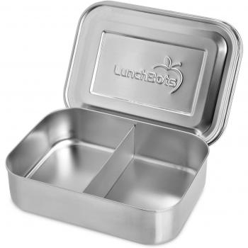 LunchBots Pico Duo Small Divided Snack Container, 2-section, Stainless Steel by LunchBots