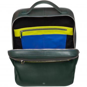 Mochila grande de piel para hombre Dudu con capacidad para PC de 16'', doble cremallera y soporte para carro