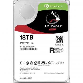 Seagate IronWolf Pro 18TB NAS Hard Drive, 3.5, SATA3, 7200RPM, 256MB Cache, CMR, OEM (ST18000NE000)