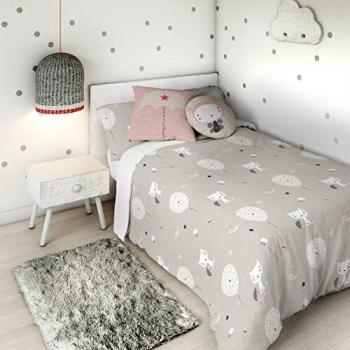 Haciendo el Indio S2802744 Funda Nórdica Globos y Gatos, Tamaño Cama de 105, 180 X 220 + 45 Cm